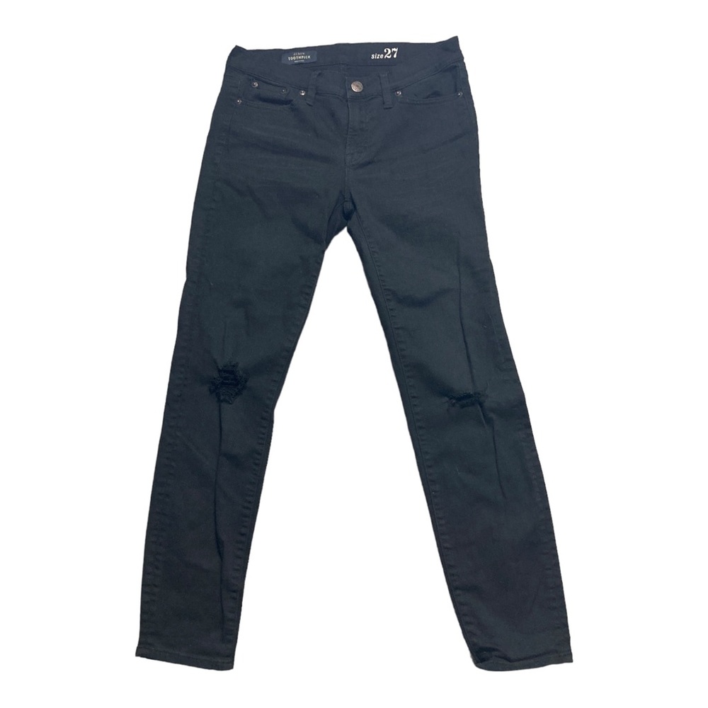 J CREW TOOTHPICK BLACK ANKLE JEANS WOMEN SIZE 27